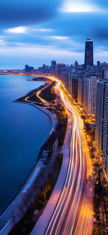 城市延时摄影夜景手机壁纸