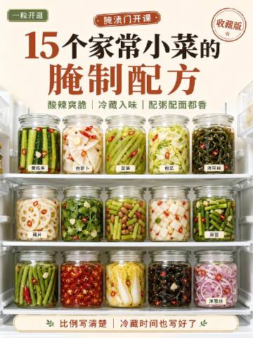 15个家常小菜的腌制配方，冰箱常备太香了！ ​