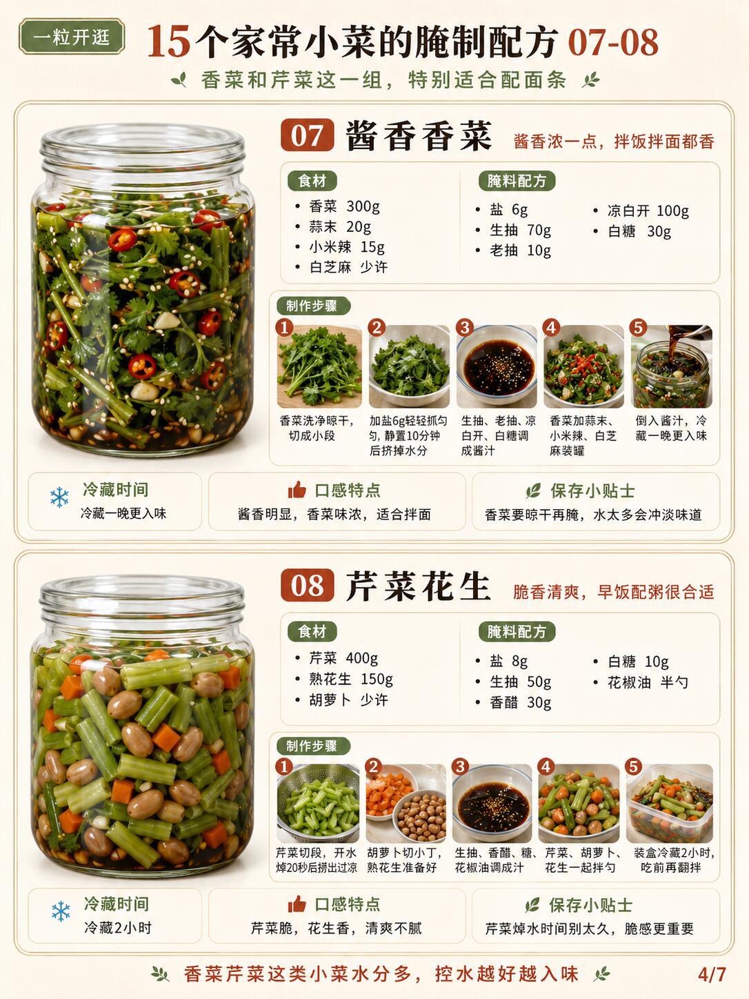 15个家常小菜的腌制配方，冰箱常备太香了！ ​