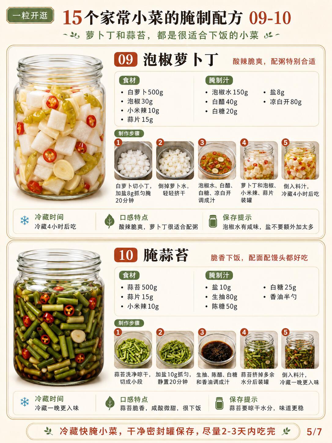 15个家常小菜的腌制配方，冰箱常备太香了！ ​